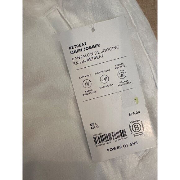 Athleta womens Retreat Linen High Rise Jogger Large New - Picture 6 of 9